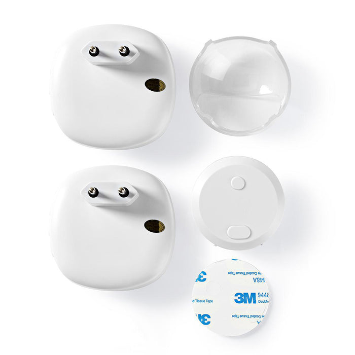 Nedis Wireless Doorbell Set - Mains Powered, 220 - 240 V AC 50 Hz, 1x CR2032, 2 Receivers - White