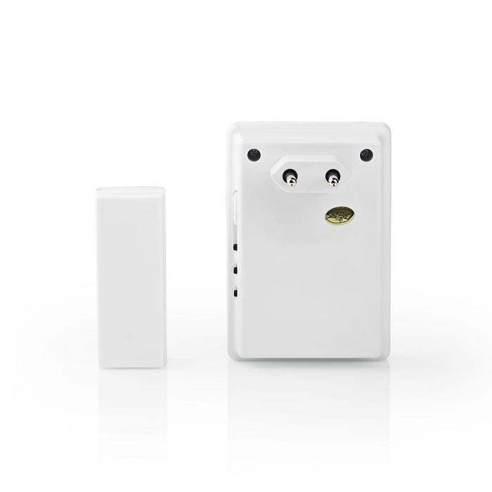 Nedis Wireless Doorbell Set - Mains Powered, 220 - 240 V AC 50 Hz, 1x CR2032, 1 Receiver - White