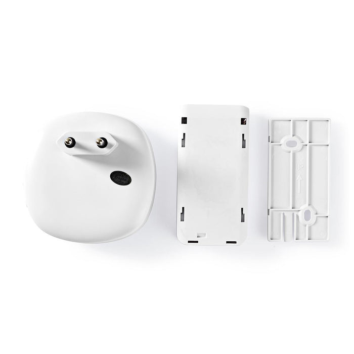 Nedis Wireless Doorbell Set - Mains Powered, 220 - 240 V AC 50 Hz, 1x CR2032, 1 Receiver - White