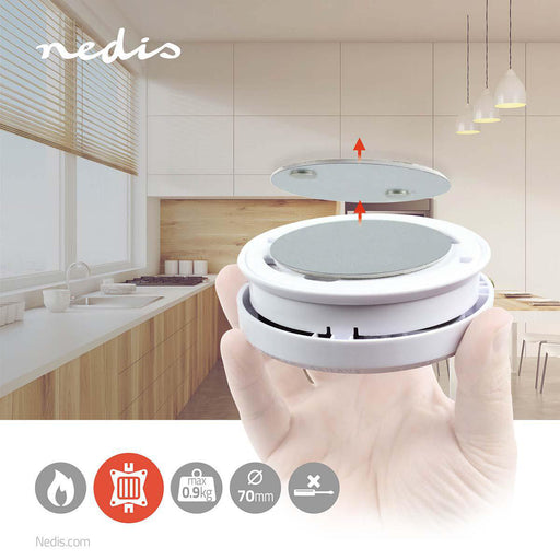 Nedis Magnetic Detector Mount - Diameter: 70 mm, Adhesive Tape, Metal, Number of Products in Package: 1 - Grey