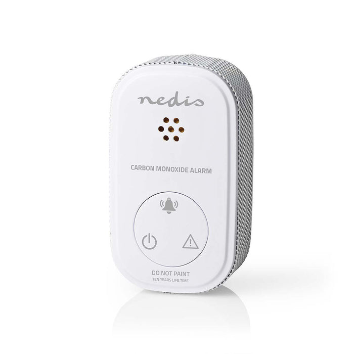 Nedis Carbon Monoxide Alarm - Battery Powered, Battery life up to: 1 year, With pause button, 85 dB - White