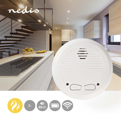 Nedis Smoke Alarm - Battery Powered, Battery life up to: 1 year, Linkable, ABS - White