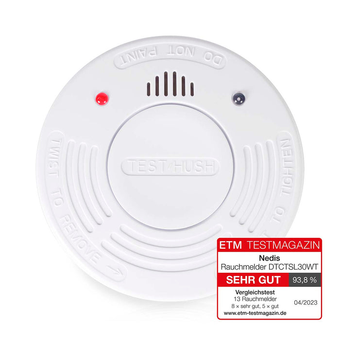 Nedis Smoke Alarm - Battery Powered, Battery life up to: 10 year, EN 14604, ABS - White