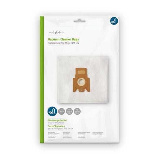 Nedis Vacuum Cleaner Bag - 10 pcs, Synthetic, Most sold for: Miele, Most sold for: Miele - White