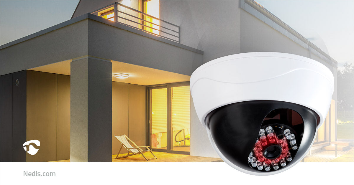 Nedis Dummy Security Camera - Dome, Battery Powered, Indoor, Indoor - White