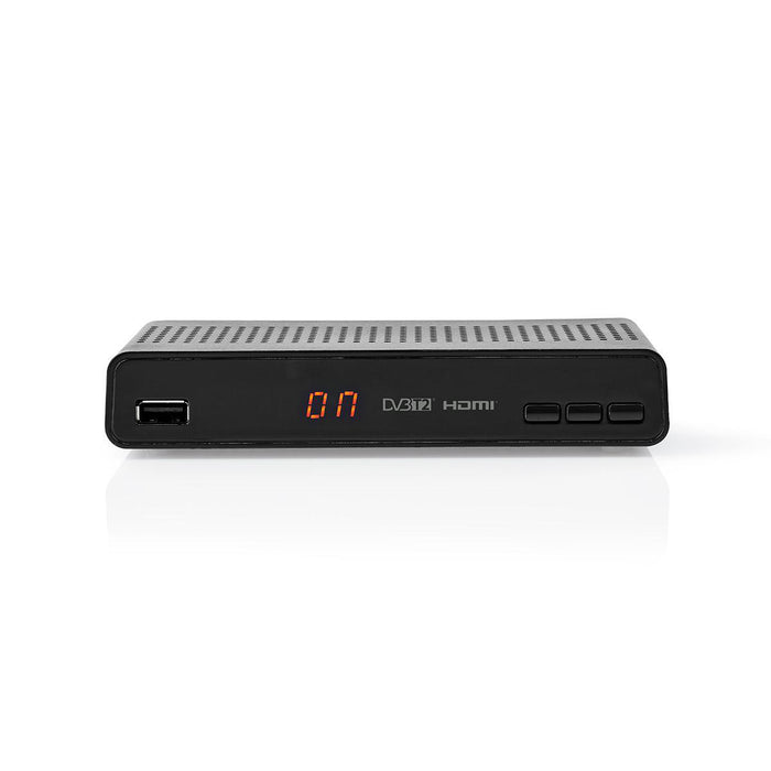 Nedis DVB-T2 Receiver - Free To Air (FTA), 480i / 480p / 576i / 576p / 720p / 1080i / 1080p, H.265, Remote controlled - Black