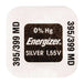 Energizer Silver-Oxide Battery SR57 - 1.55 V DC, 51 mAh, 1-Pack, Watch - Silver