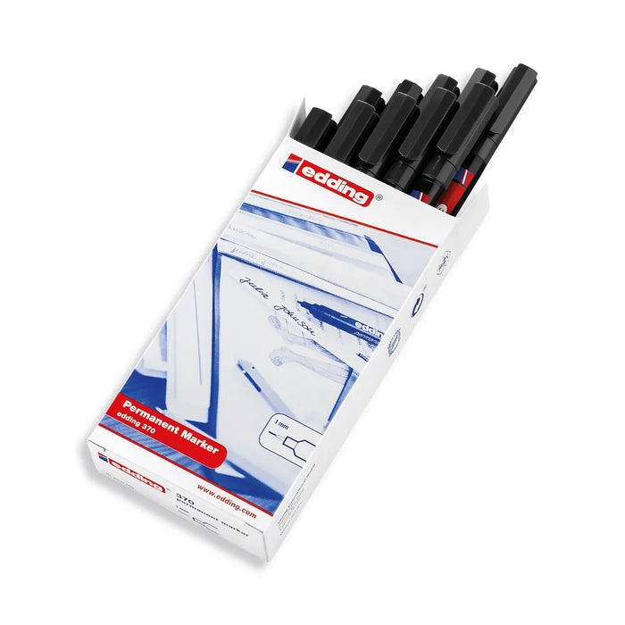 Edding 370 Fine Permanentmarker - Schwarz (10er Pack)