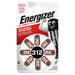 Energizer Zinc-Air Battery PR41 - 1.4 V DC, 184 mAh, 8-Blister, Hearing Aid - Silver