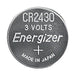 Energizer Lithium Button Cell Battery CR2430 - 3 V DC, 320 mAh, 2-Blister, 2-Blister - Silver