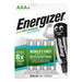 Energizer Rechargeable NiMH Battery AAA - 1.2 V DC, 800 mAh, Precharged, Precharged - 4-Blister