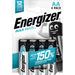 Energizer Alkaline Battery AA - 1.5 V DC - 4-Blister, 