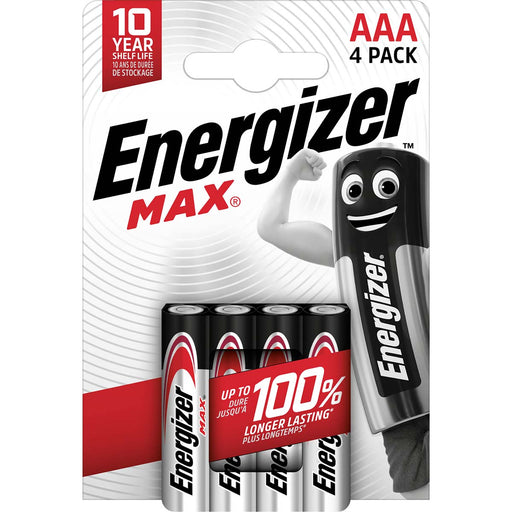 Energizer Alkaline Battery AAA - 1.5 V DC - 4-Blister, 