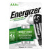 Energizer Rechargeable NiMH Battery AAA - 1.2 V DC, 700 mAh, Precharged, Precharged - 2-Blister