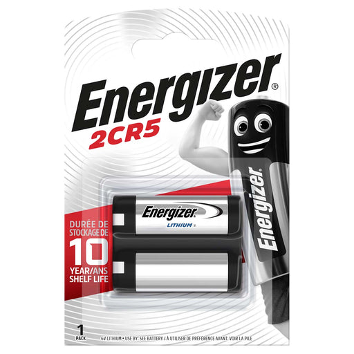 Energizer Lithium Battery 2CR5 - 6 V DC, 1500 mAh, 1-Blister, 1-Blister - Black / Silver