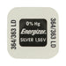 Energizer Silver-Oxide Battery SR60 - 1.55 V DC, 19 mAh, 1-Pack, Watch - Silver