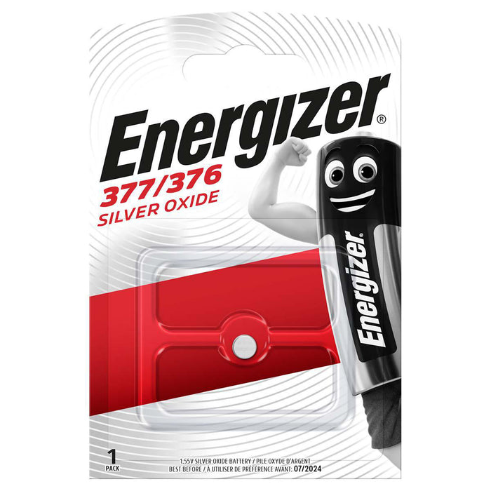 Energizer Silver-Oxide Battery SR66 - 1.55 V DC, 27 mAh, 1-Pack, Watch - Silver