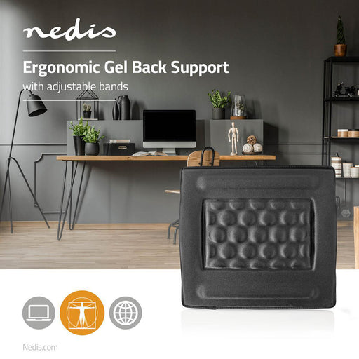 Nedis Ergonomic Back Support - Gel - Black, 