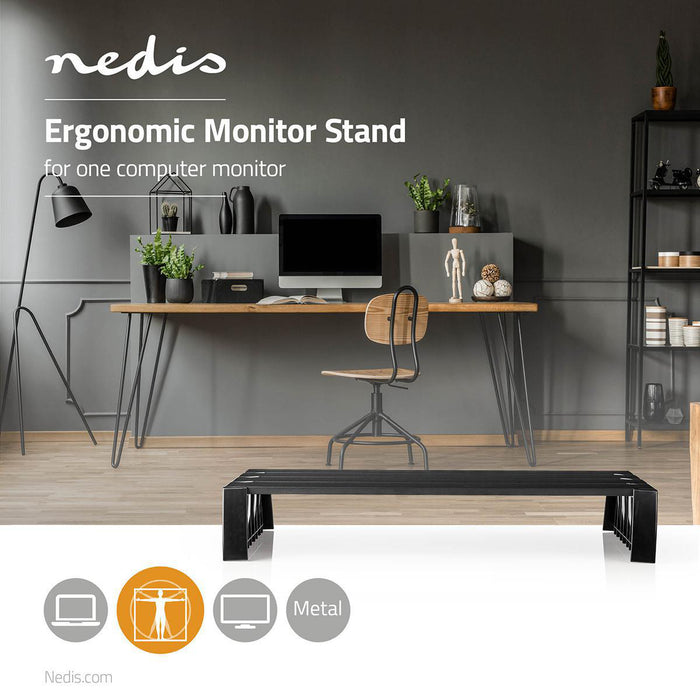 Nedis Monitor Stand - Ergonomics: Yes, Maximum carrying capacity: 16 kg, Universal, Universal - Adjustable height: No