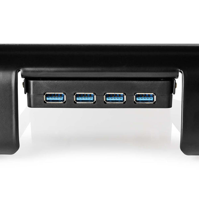 Nedis Monitor Stand - Ergonomics: Yes, Maximum carrying capacity: 18 kg, Universal, USB hub - Adjustable height: No