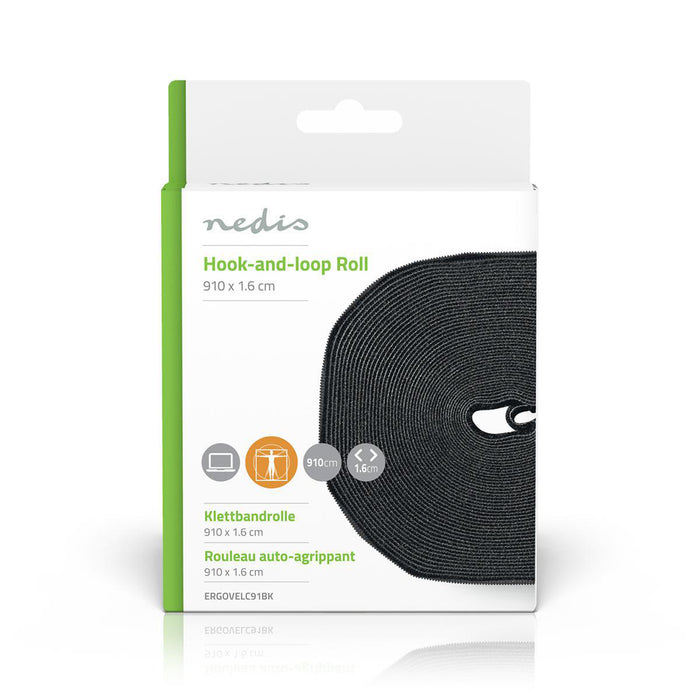 Nedis Cable binder - Velcro Cable Binder - 1x Hook-And-Loop Roll - Black, 