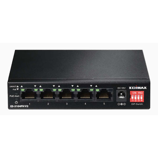 Edimax Long Range 5-Port Fast Ethernet Switch with 4 PoE+ Ports & DIP Switch