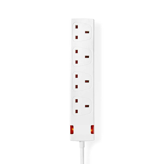 Nedis Extension Socket - Type G, 4-Way, 1.50 m, H05VV-F 3G1.5mm² - White