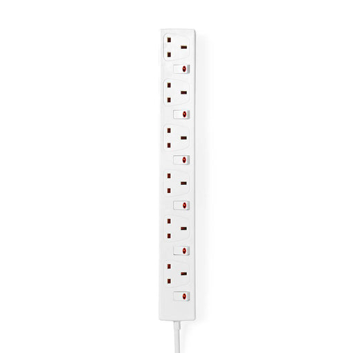 Nedis Extension Socket - Type G, 6-Way, 3.00 m, On/Off switch - White