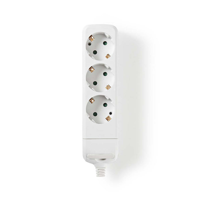 Nedis Extension Socket - Type F (CEE 7/7), 3-Way, 3680 W, No Cable Included - White