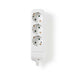 Nedis Extension Socket - Type F (CEE 7/7), 3-Way, 3680 W, No Cable Included - White