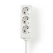 Nedis Extension Socket - Type F (CEE 7/7), 3-Way, 5.00 m, H05VV-F 3G1.5mm² - White