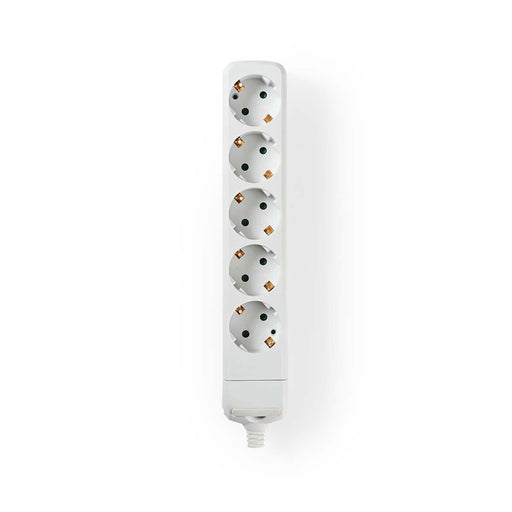 Nedis Extension Socket - Type F (CEE 7/7), 5-Way, 3680 W, No Cable Included - White