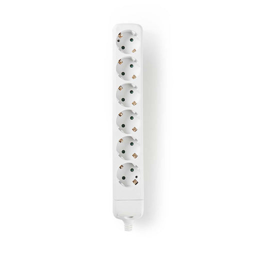 Nedis Extension Socket - Type F (CEE 7/7), 6-Way, 3680 W, No Cable Included - White