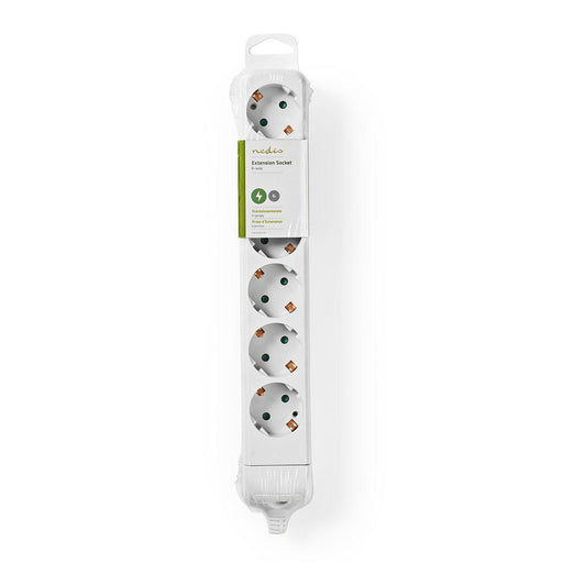 Nedis Extension Socket - Type F (CEE 7/7), 6-Way, 3680 W, No Cable Included - White