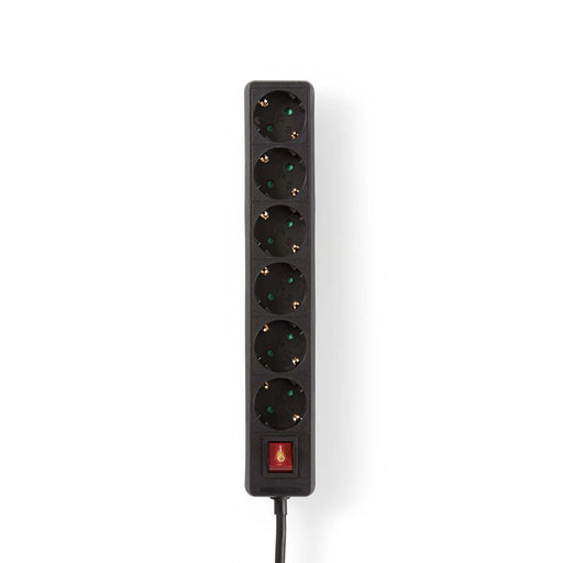 Nedis Extension Socket - Type F (CEE 7/7), 6-Way, 1.50 m, On/Off switch - Black