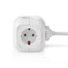 Nedis Extension Socket - Type F (CEE 7/7), 4-Way, 1.50 m, H05VV-F 3G1.5mm² - White