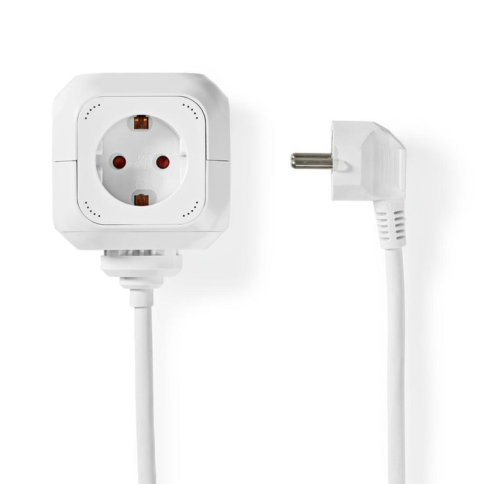 Nedis Extension Socket - Type F (CEE 7/7), 4-Way, 1.50 m, H05VV-F 3G1.5mm² - White