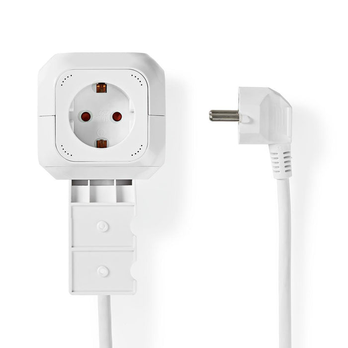 Nedis Extension Socket - Type F (CEE 7/7), 4-Way, 1.50 m, H05VV-F 3G1.5mm² - White