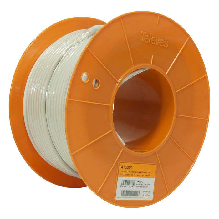 TelevÃ©s Coax Cable On Reel RG59 100 m White