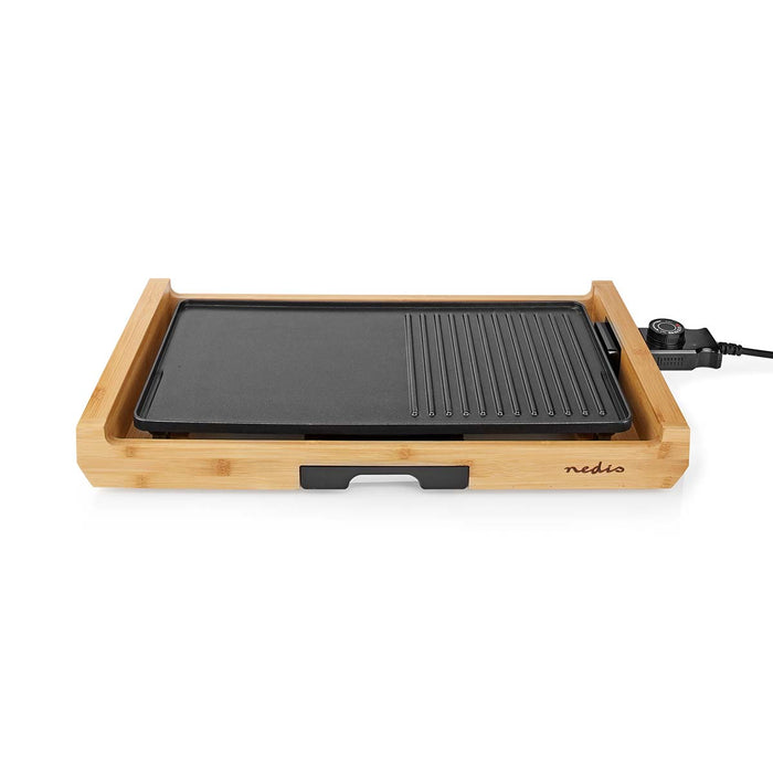 Nedis Teppanyaki Table Grill - Baking surface ( l x w ): 43 x 23 cm, Number of persons: 6 Persons, Non stick coating, Non stick coating - 4 Heat Settings