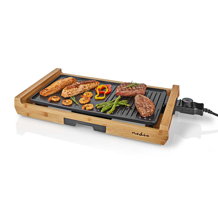 Nedis Teppanyaki Table Grill - Baking surface ( l x w ): 43 x 23 cm, Number of persons: 6 Persons, Non stick coating, Non stick coating - 4 Heat Settings