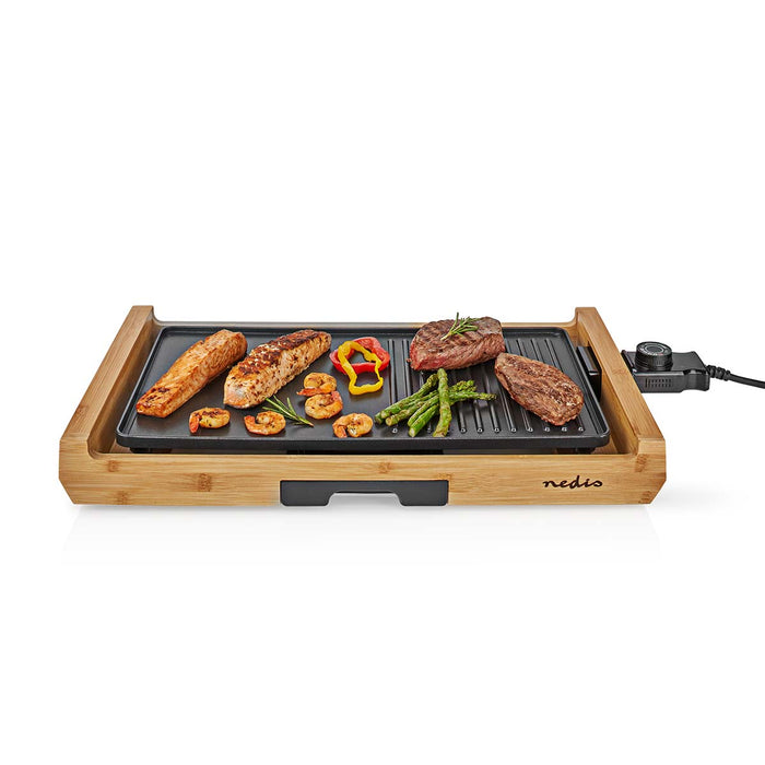 Nedis Teppanyaki Table Grill - Baking surface ( l x w ): 43 x 23 cm, Number of persons: 6 Persons, Non stick coating, Non stick coating - 4 Heat Settings