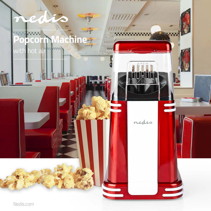 Nedis Popcorn Maker - 1200 W - 2 - 4 min - Red / White, 