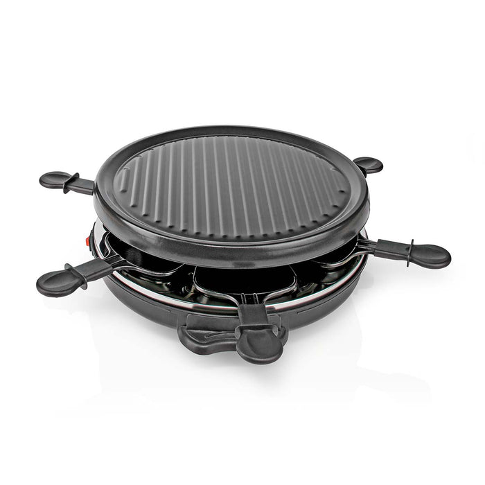 Nedis Gourmet / Raclette - Grill, 6 Persons, Spatula, Non stick coating - Round