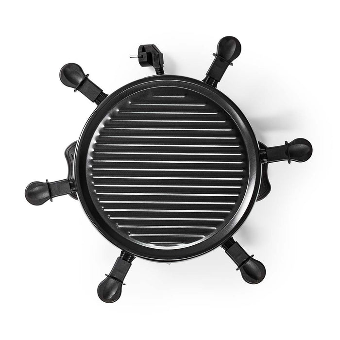 Nedis Gourmet / Raclette - Grill, 6 Persons, Spatula, Non stick coating - Round