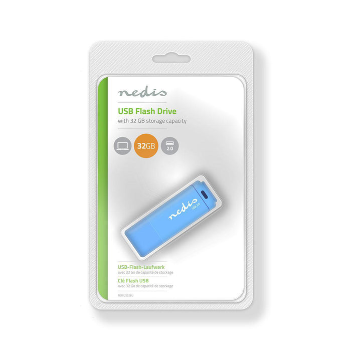 Nedis Flash Drive - 32 GB, USB Type-A, Read speed: 12 MB/s, Read speed: 12 MB/s - Write speed: 3 MB/s