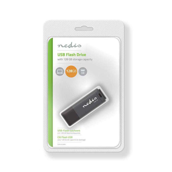 Nedis Flash Drive - 128 GB, USB Type-A, Read speed: 80 MB/s, Read speed: 80 MB/s - Write speed: 10 MB/s