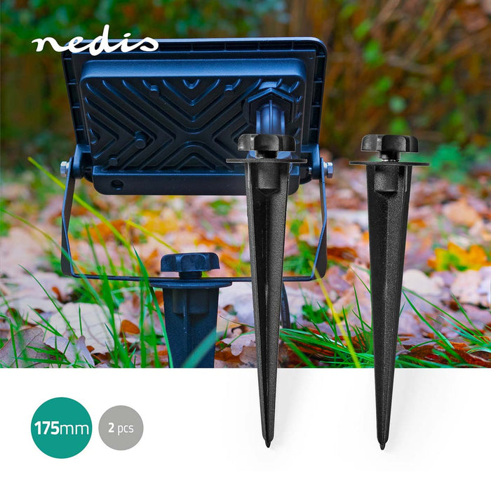 Nedis Ground Spike - 2 pcs - Aluminium - Black, 