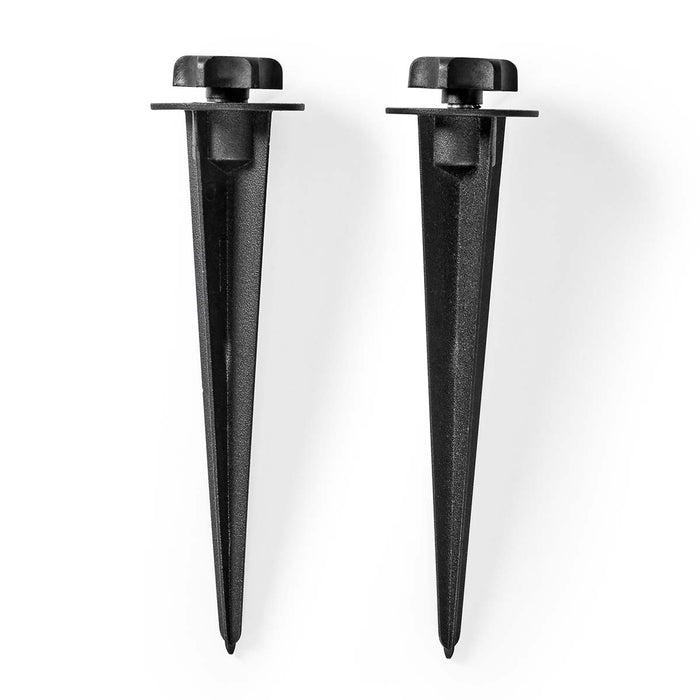 Nedis Ground Spike - 2 pcs - Aluminium - Black, 