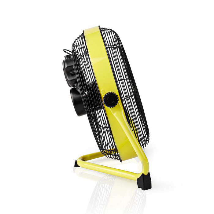 Nedis Floor Fan - 300 mm, 3-Speed, Tiltable, Tiltable - Black / Yellow